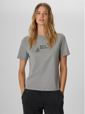 4F 4F T-Shirt OUTLAND Světle šedá Loose Fit