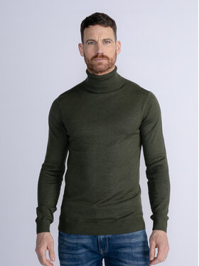 Petrol Industries Petrol Industries Rollkragenpullover M-3030-KWC260 Grün Slim Fit