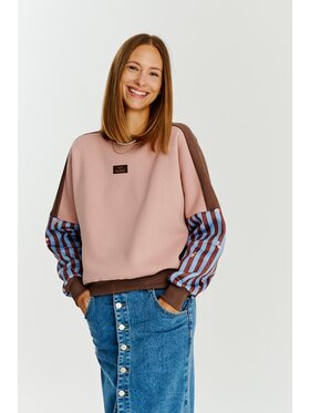 NAOKO NAOKO Bluza Free Soul Beżowy Oversize