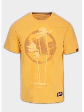PITBULL PITBULL T-Shirt Koszulka męska PALMS 3XL Żółty Regular Fit