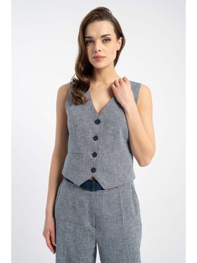 CLICK CLICK Kamizelka 71-0006 Granatowy Regular Fit