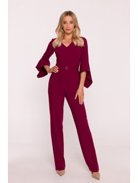 Stylove Stylove Kombinezon S416 Bordowy A-Line Fit