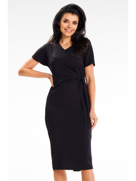 Awama Awama Sukienka letnia A641 Czarny Basic Fit