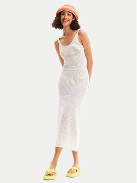 Desigual Desigual Vestito da spiaggia Kenia 24SWMF02 Bianco Regular Fit