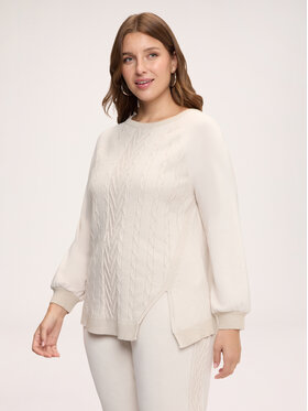 Fiorella Rubino Fiorella Rubino Maglione M445L008712N002 Crema Regular Fit