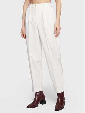 Tommy Hilfiger Tommy Hilfiger Pantaloni di tessuto WW0WW37287 Bianco Tapered Fit