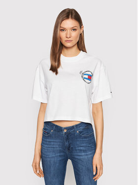 Tommy Jeans Tommy Jeans T-Shirt Philosotess DW0DW12845 Biały Oversize