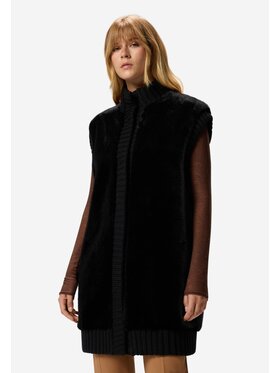 PINKO PINKO Kamizelka Genovese gilet similpelliccia Czarny Regular Fit