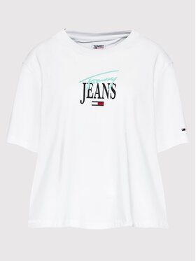 Tommy Jeans Curve Tommy Jeans Curve T-Shirt Essential Logo DW0DW12067 Λευκό Regular Fit