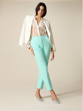 Oltre Oltre Pantaloni di tessuto P273J102543N015 Turchese Regular Fit