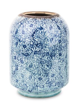 MIAhome MIAhome Wazon ceramiczny Blue Flowers średni Niebieski