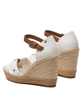 Tommy Hilfiger Espadrile Basic Open Toe High Wedge FW0FW04784 Écru