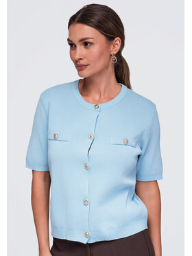 Ombre Ombre Bluzka OW-TS-E0084 Niebieski Regular Fit