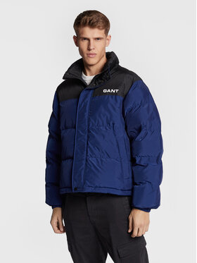 Gant Gant Пухено яке Blocked 7006269 Тъмносин Relaxed Fit