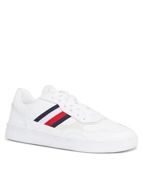 Tommy Hilfiger Tommy Hilfiger Snīkeri Court Cupsole Retro Lth Stripes FM0FM04828 Balts