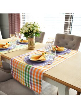 Roseberry Home Roseberry Home Bieżnik Rainbow Gingham Kolorowy