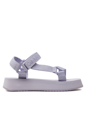 Calvin Klein Jeans Calvin Klein Jeans Sandały Sandal Velcro Webbing In Mtl YW0YW01480 Fioletowy