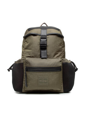 Tommy Hilfiger Tommy Hilfiger Zaino Th Signature Flap Backpack AM0AM08685 Verde