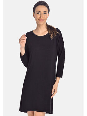 Teyli Teyli Koszula nocna 513 Czarny Regular Fit