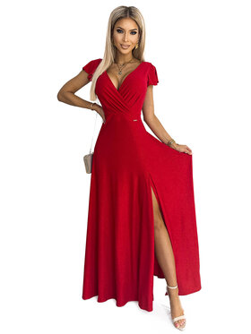 Numoco Numoco Sukienka elegancka 212731 Czerwony Regular Fit