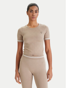 Guess Guess Tričko V6RP02 Z4692 Béžová Slim Fit