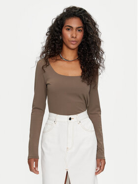 Pieces Pieces Bluse Neja 17151121 Braun Slim Fit