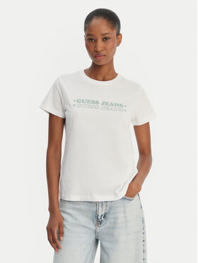 Guess Jeans Guess Jeans T-Shirt W6GIC5 K8HM0 Biały Regular Fit