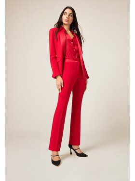 Oltre Oltre Pantaloni di tessuto P088R008734N016 Rosso Flare Fit