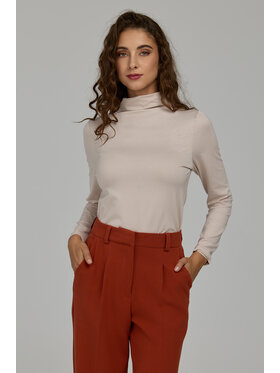NIFE NIFE Bluzka B235 Beżowy Slim Fit