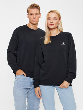 Converse Converse Mikina Standard Fit Left Chest Star Chev Emb Crew Ft 10023861-A02 Černá Regular Fit