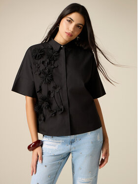 Oltre Oltre Camicia 5048J000873N033 Nero Boxy Fit