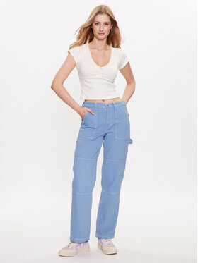 BDG Urban Outfitters Majica BDG AIMEE POINTELLE TOP 76468321 Bela Slim Fit