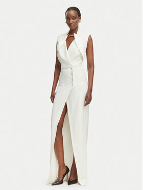 Elisabetta Franchi Elisabetta Franchi Rochie de seară AB-R31-61E2 Alb Regular Fit
