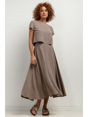 Tessita Tessita Spódnica SPÓDNICA_T400_3_XXL Beżowy Casual Fit