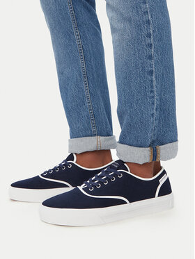 Tommy Hilfiger Tommy Hilfiger Tenisky Th Vulc Cup Long Lace Canvas FM0FM05874 Tmavomodrá