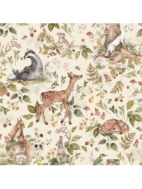 Dekornik Dekornik Tapeta Cute forest animals Light Beżowy
