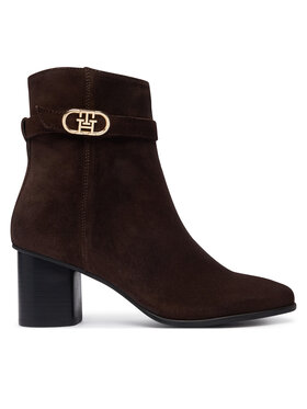 Tommy Hilfiger Tommy Hilfiger Bokacsizma Th Strap Suede Block Heel Boot FW0FW09521 Sötétbarna