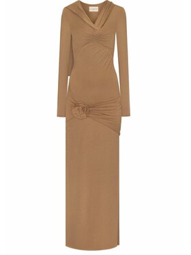 Le Collet Le Collet Sukienka dzianinowa RHEA Brązowy Slim Fit