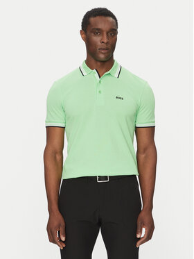 BOSS BOSS Тениска с яка и копчета Paddy 50469055 Зелен Regular Fit
