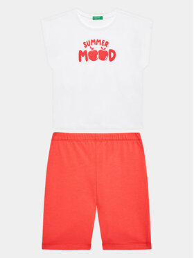 United Colors Of Benetton United Colors Of Benetton T-krekla un šortu komplekts 3096GK008 Balts Regular Fit