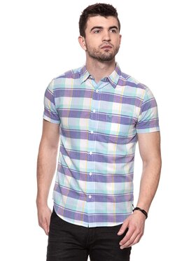 Wrangler Wrangler Koszula SS 1PKT SHIRT Fioletowy Regular Fit