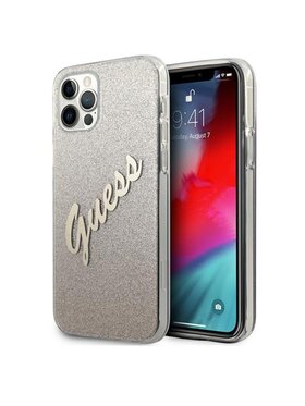 Guess Guess Etui na telefon Glitter Gradient Script Złoty