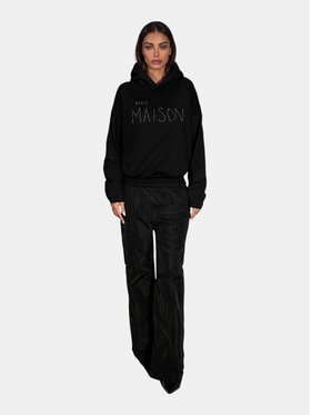 MADE BY SOCIETY MADE BY SOCIETY Spodnie materiałowe Pantaloni L’ESTHÉTIQUE - P27640 Czarny Basic Fit