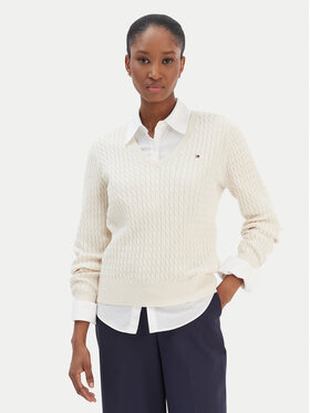 Tommy Hilfiger Tommy Hilfiger Pulover WW0WW44987 Bej Regular Fit
