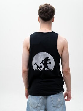 Smerfy Smerfy Tank top Męski Czarny Smerfy Full Moon Smerfy Gargamel Bezrękawni M Czarny Regular Fit