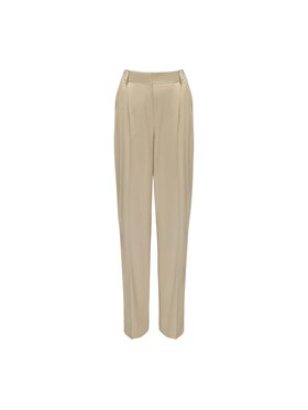 La Mania La Mania Kalhoty z materiálu SOHO 2 Béžová Classic Fit