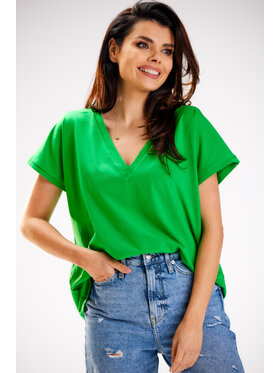 Infinite You Infinite You Bluzka M267 Zielony Basic Fit