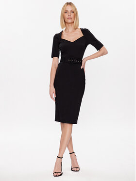 Rinascimento Rinascimento Коктейлна рокля CFC0112555003 Черен Slim Fit