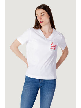 LOVE MOSCHINO LOVE MOSCHINO T-shirt RICAMO LOGO Bianco Shirt Fit