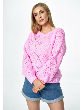 FIGL FIGL Sweter M887 Różowy Oversize